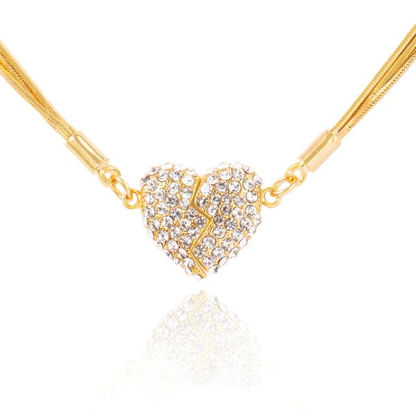 Magnetic Heart Necklace (24k Gold Plated)