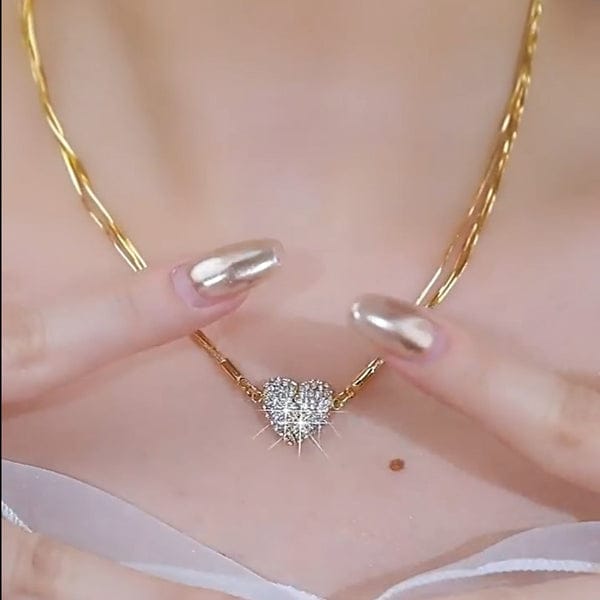 Magnetic Heart Necklace (24k Gold Plated)