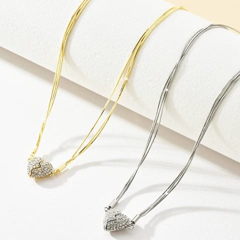 Magnetic Heart Necklace (24k Gold Plated)