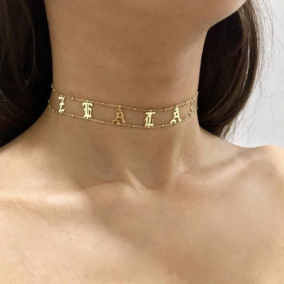 Personalized Double Chain Choker Necklace