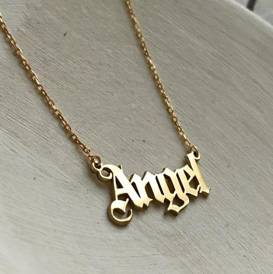 Personalize Name Necklace (greek font)