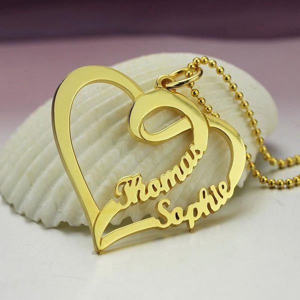 Heart Name Necklace For Couples