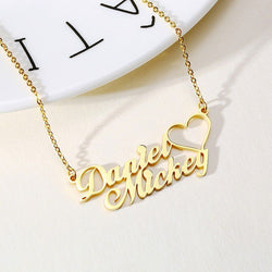 London Duo Heart Name Necklace