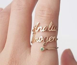 Mother and Kid Name Rings - Customize Rings