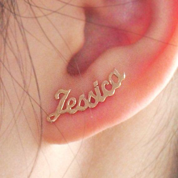 Personalized Sticky Name Earrings