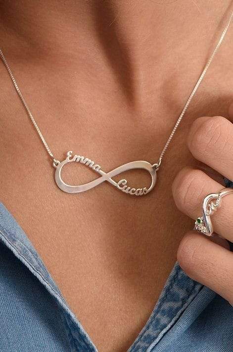 Infinity Sign Couple Name Necklace