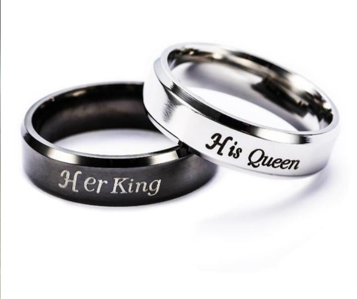 His Always | Her Forever Pure Titanium Stainless Rings with inside names