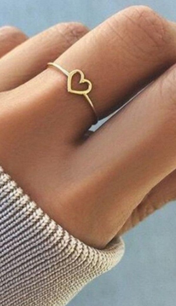 Heart sign with inside your Name Rings - Minimalist Ring