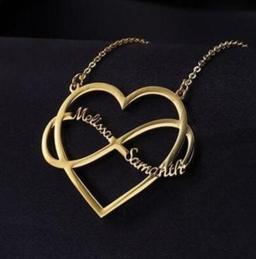 Heart Infinity Sign Couple Name Necklace