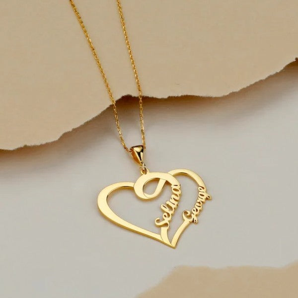 Heart Name Necklace For Couples