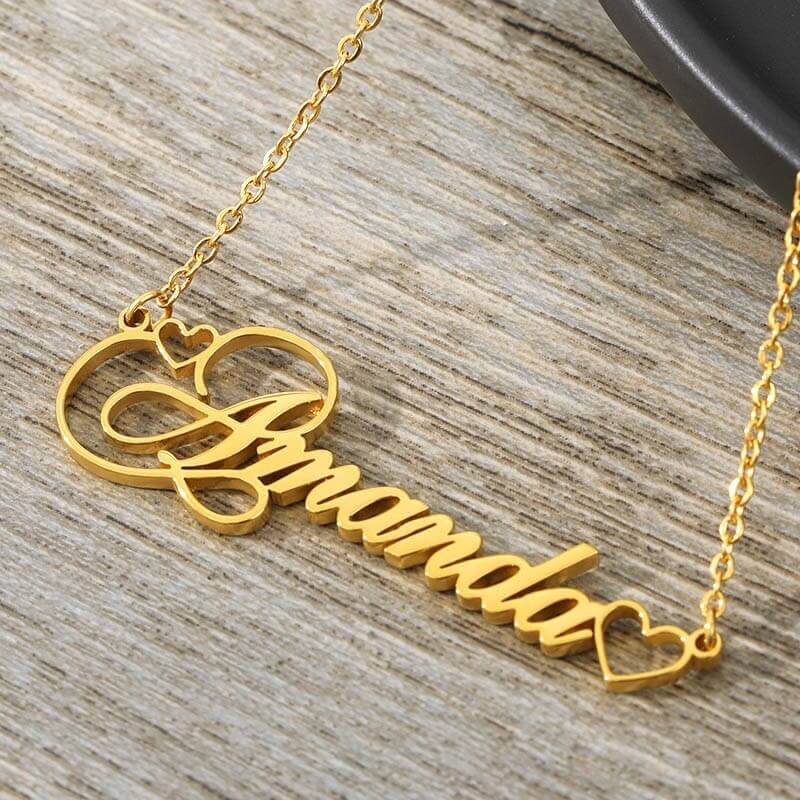 Script Name Heart Necklace