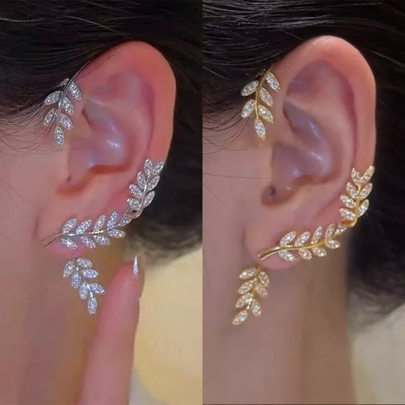 Diamond Leaf Ear Cuffs