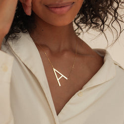 Large Sideways Initial Necklace